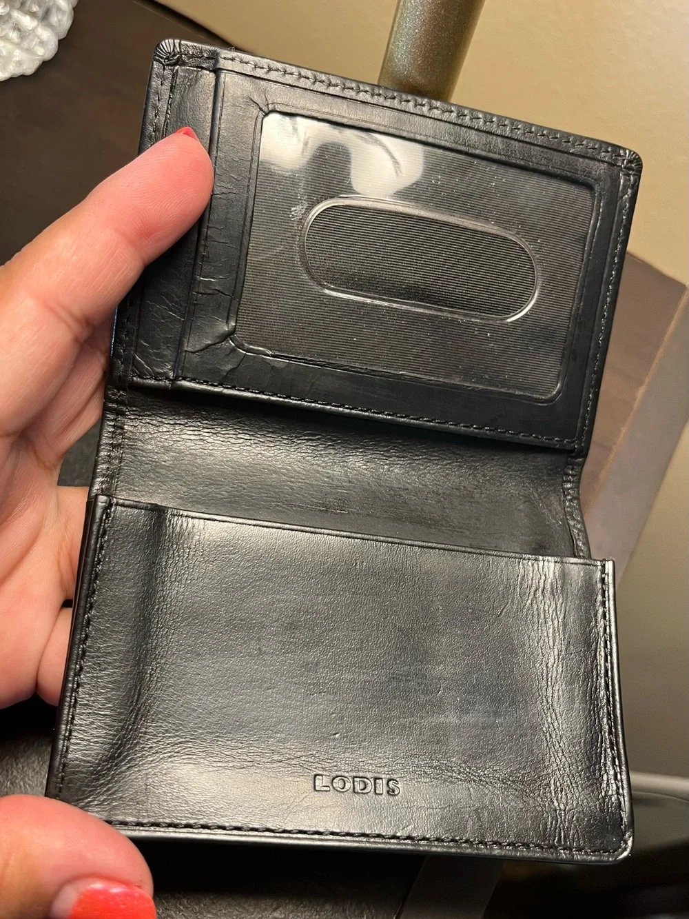 Lodis Black Leather Men's Card and ID holder vintage